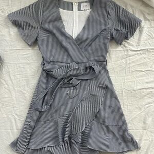 J.O.A. Black and White Striped Mini Dress